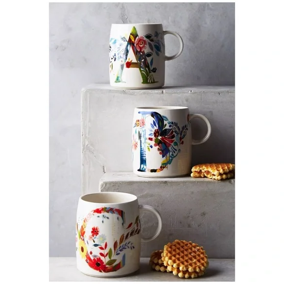 Anthro “Petal Palette Monogram Mug” - Picture 12 of 14